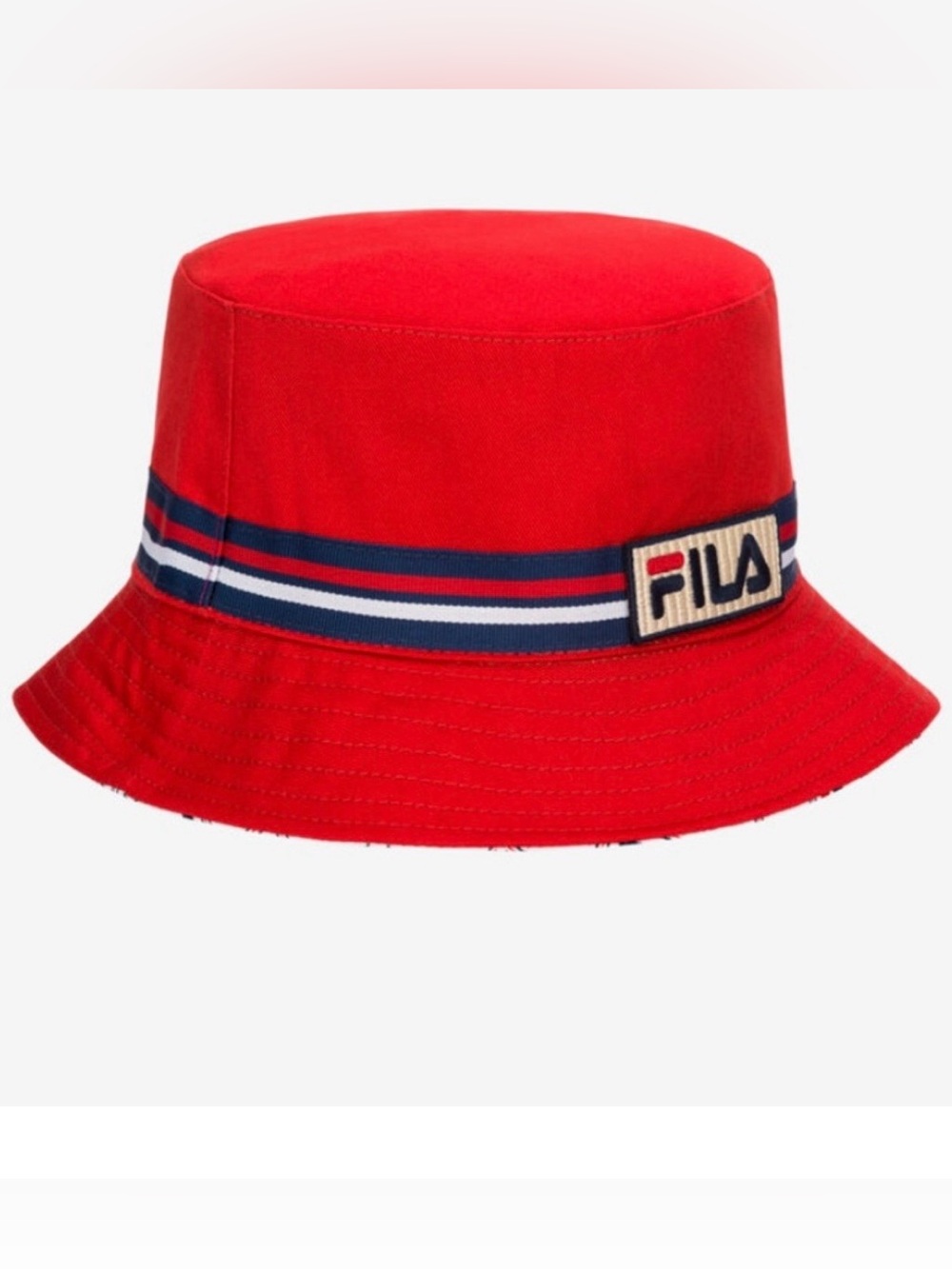 FILA Red Reversible Bucket Hat in Chili Pepper Red